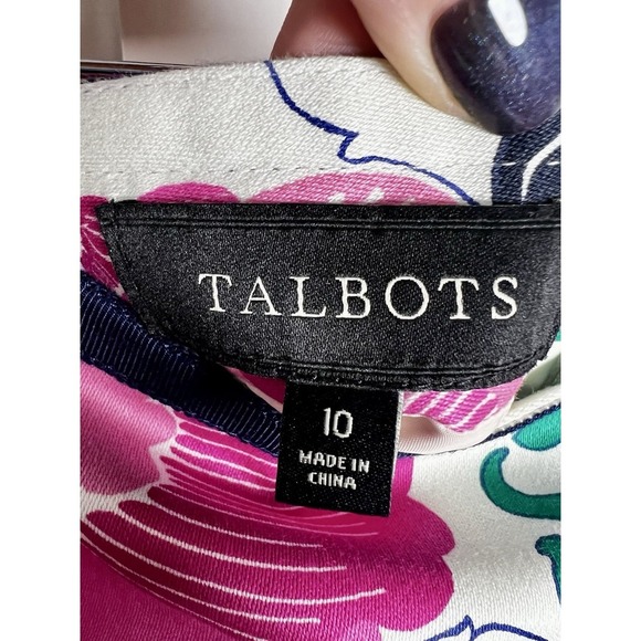 Talbots Floral Multicolor Lined Cotton Career Pencil Skirt Women's Size 10 - Picture 2 of 9